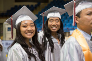 Photo: random female CCM students at commencement ceremony