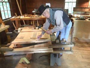 photo of Earle Post doing some woodworking