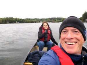 photo of Holly Odgers and Bill Wooley Canoeing at LHF Lake Loop