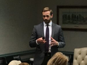 Jake Buganski addresses freeholders in Morristown on Wednesday 