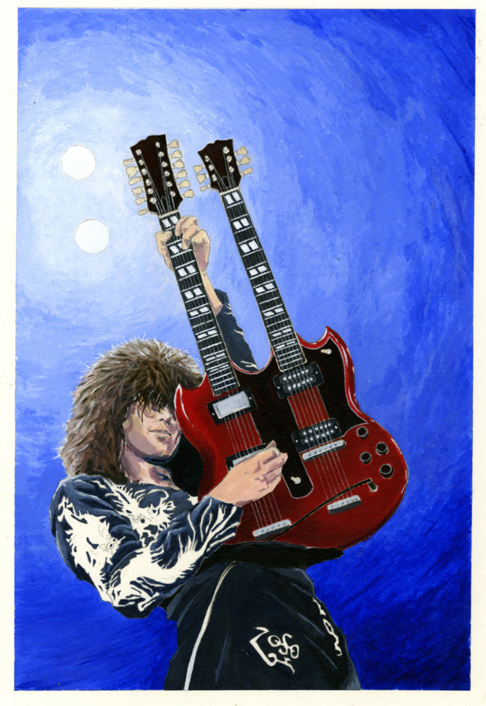 Photo: Acrylic Painting of Jimmy Page by Vincent Zigarelli