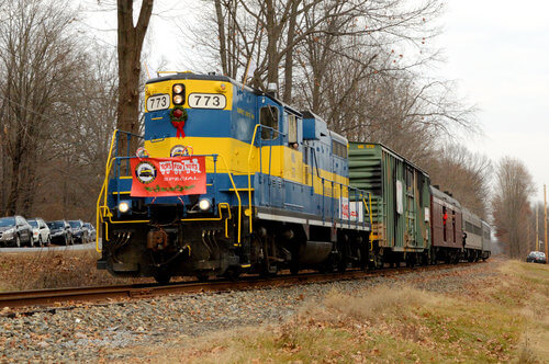 Toys For Tots Train Chugging Through