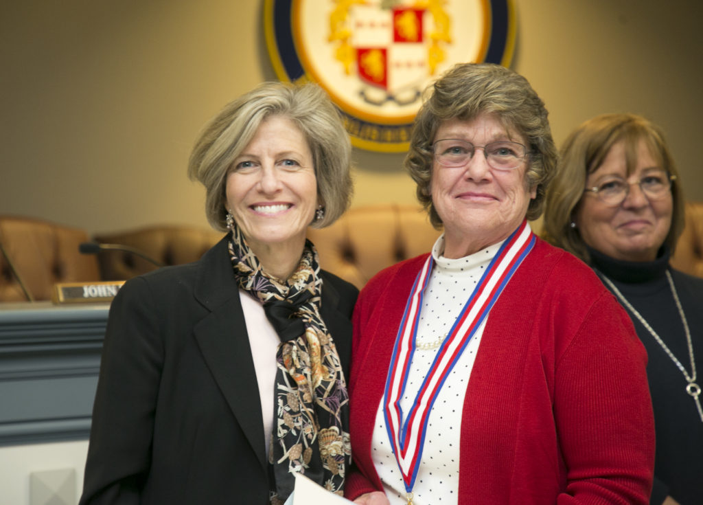 photo: Veteran Bonnie Sue Pyler with Deputy Freeholder Director Christine Myers and Freeholder Kathy DeFillippo