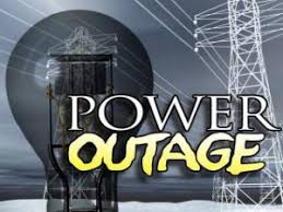 power outage poster showing power lines superimposed through a light bulb 