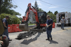 Morris County Roads and Bridges Employees work on a small bridge on Intervale Road.
