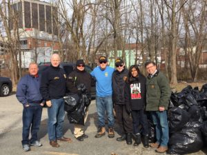 (l/r) Freeholder Doug Cabana, Sheriff James M. Gannon, Sheriff's Office Corporal Laura Bertelli, Sheriff's Office Explorer Post 140 members Chris Primamore,, Steven Fasano, and Vani Gupta; and state Assemblyman Anthony M. Bucco.