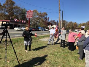 Freeholder Kathy DeFillippo at Lake Hopatcong Station historic marker dedication 