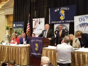 Freeholder Cabana speaks at NJAC Hall of Fame induction ceremony