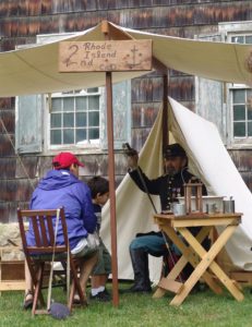 Civil War Weekend Soldier with Public
