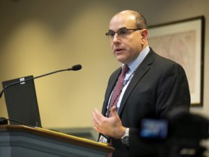 Assignment Judge Stuart A. Minkowitz briefs the Freeholder Board 