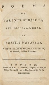 Photo of Wheatley's publication of poems