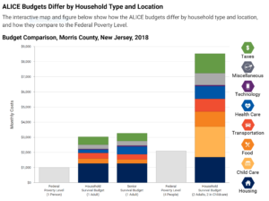 Budget comparison for ALICE households.