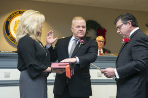 Freeholder Doug Cabana takes oath of office from State Sen. Anthony Bucco