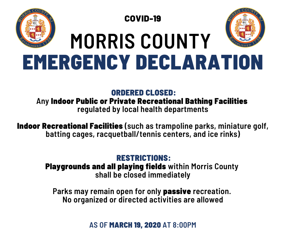 Morris County Emergency Declaration. Full text below in article