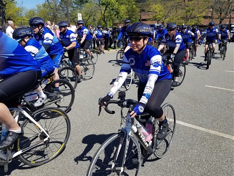 Police unity tour 2022 riders wait for the start